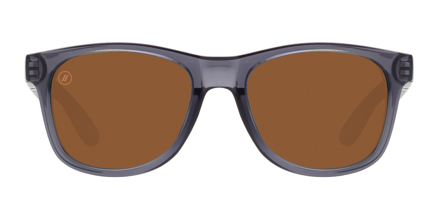 Tipsy Goat X2 | RX Sunglasses - Crystal Grey Prescription Classic Round Frame & Blue Mirror Lens RX | $89 US | Blenders Eyewear