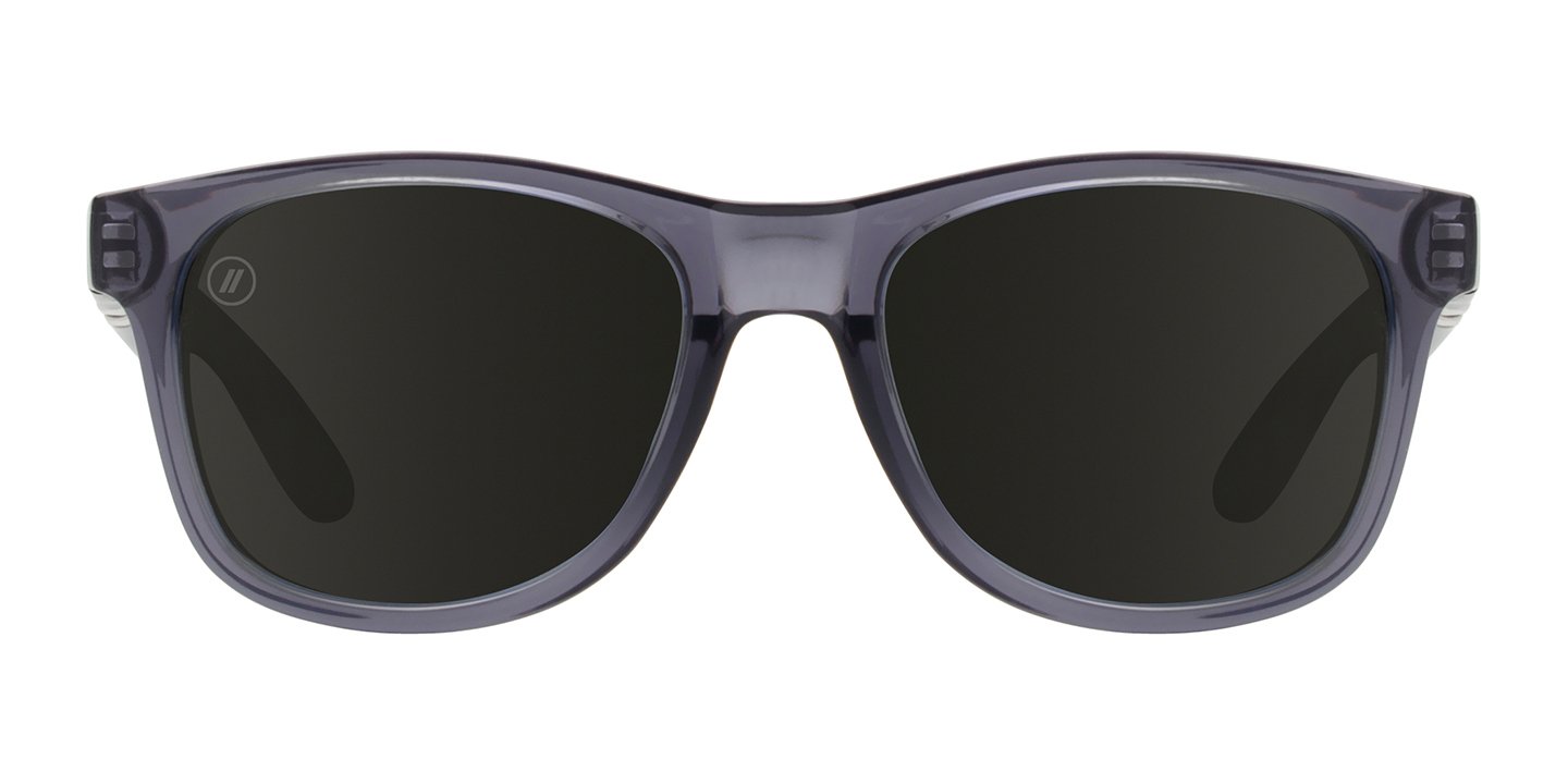 Tipsy Goat X2 | RX Sunglasses - Crystal Grey Prescription Classic Round Frame & Blue Mirror Lens RX | $89 US | Blenders Eyewear