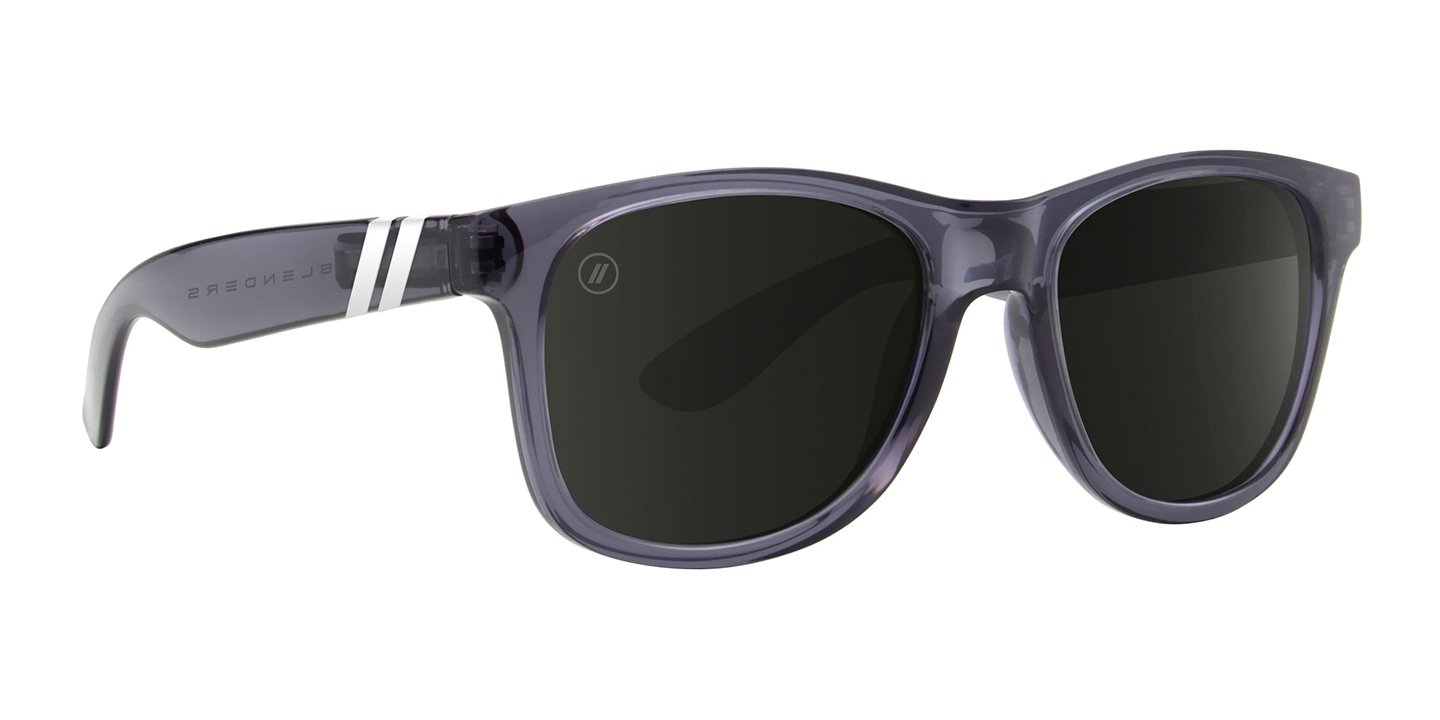 Tipsy Goat X2 | RX Sunglasses - Crystal Grey Prescription Classic Round Frame & Blue Mirror Lens RX | $89 US | Blenders Eyewear