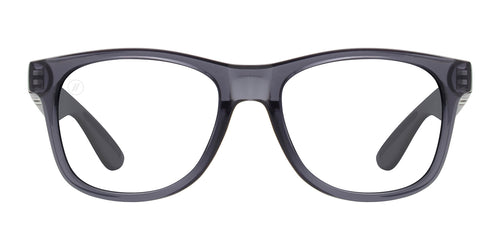 Tipsy Goat X2 | RX Sunglasses - Crystal Grey Prescription Classic Round Frame & Blue Mirror Lens RX | $89 US | Blenders Eyewear