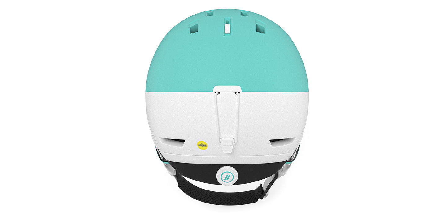blue snowboard ski helmet white goggles White-Out & opolisoptics Featuring MIPS technology Dome MIPS Helmet - Bright