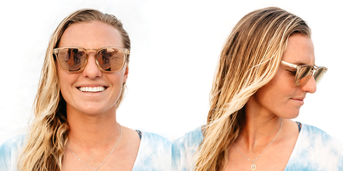 Lakey Motion Polarized Sunglasses Champagne Mirrored Lens & Tortoise